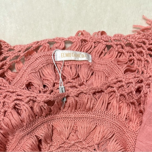 ELMOTAHEDA Orange Sarong with Fringe and Flowy Design - Picture 6 of 6